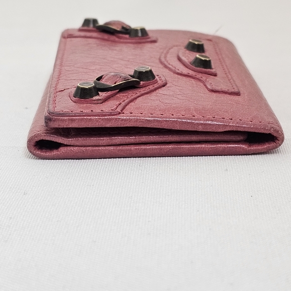 Balenciaga Motocross Leather Key Case Wallet Terracotta Pink Authentic - Picture 6 of 12